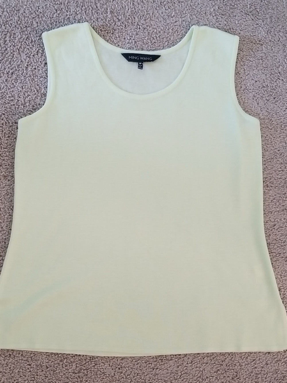 Ming Wang Light Cream Scoop Neck Tank